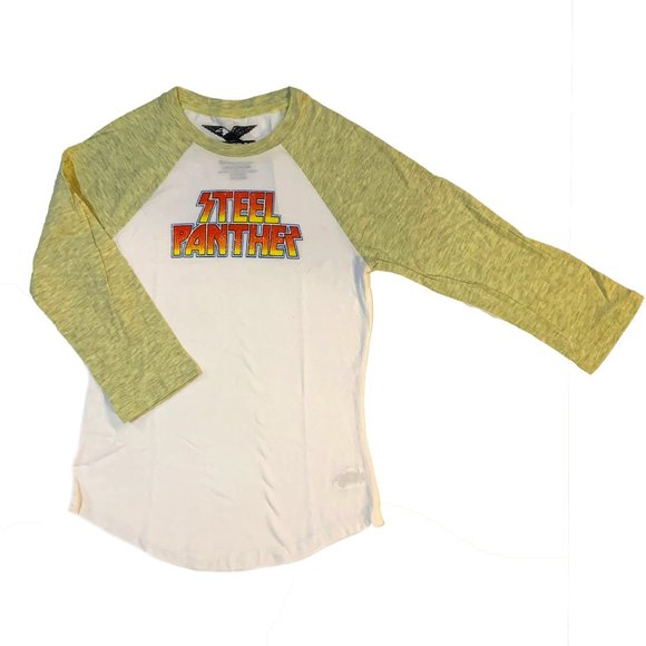 SOLD! ⚙️FOR$30 [NEW] STEEL PANTHER RAGLAN LOGO TOP - Picture 1 of 2